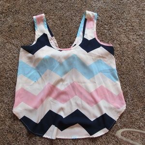 rue21 chevron tank w/ bow back